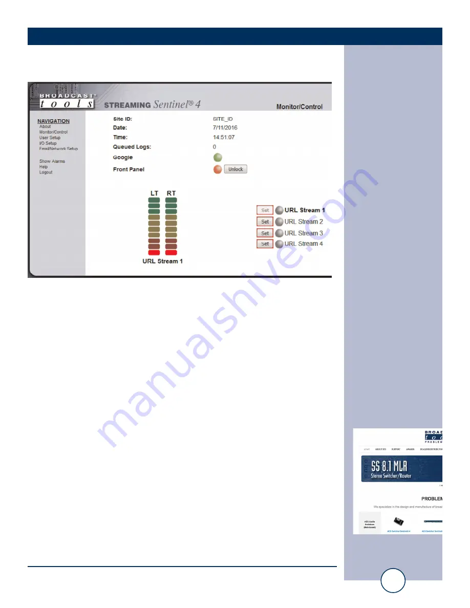 Broadcast Tools Streaming Sentinel 4 Installation And Operation Manual Download Page 12