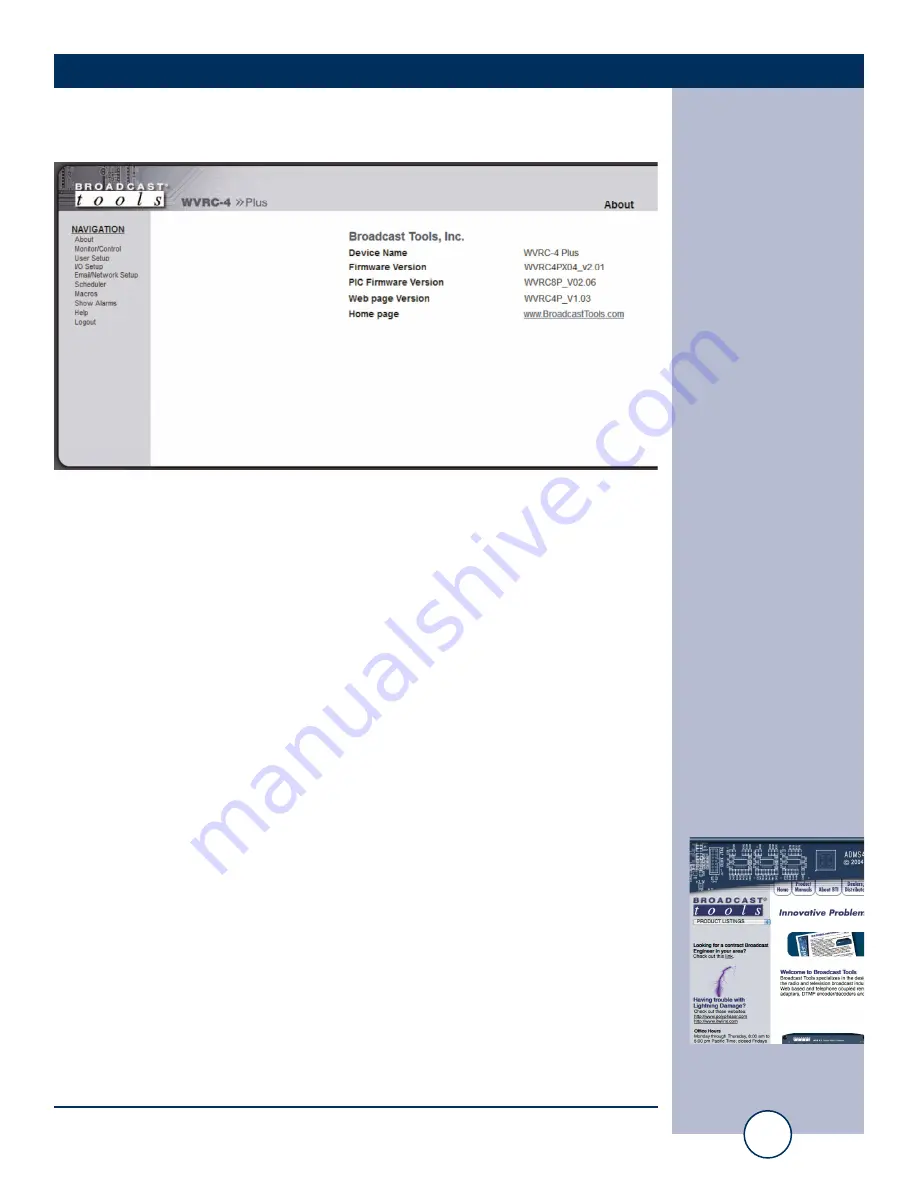 Broadcast Tools WVRC-4 Plus Installation And Operation Manual Download Page 45