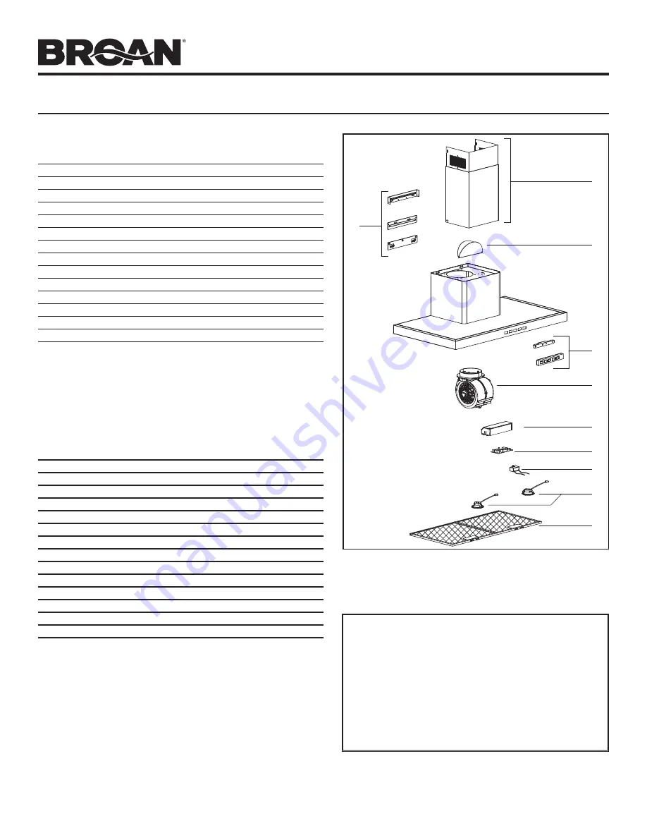 Broan BWT1 Series Installation Manual Download Page 10