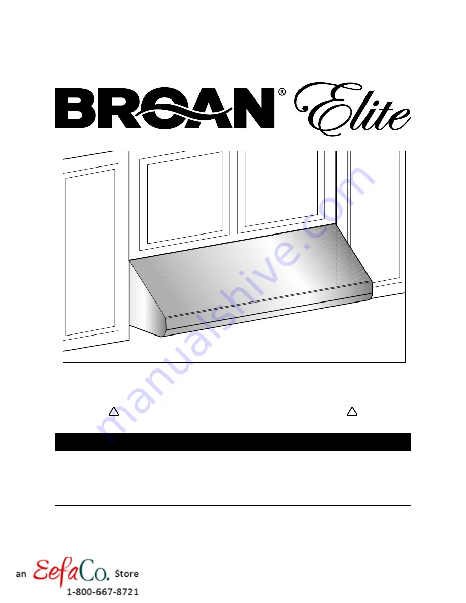 Broan Elite E64000 SERIES Installation Instructions Manual Download Page 1