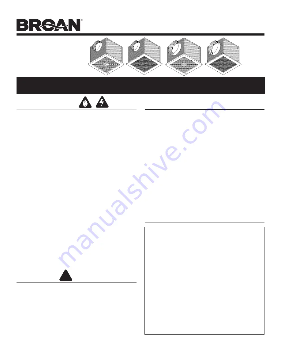 Broan L100 Series Скачать руководство пользователя страница 5