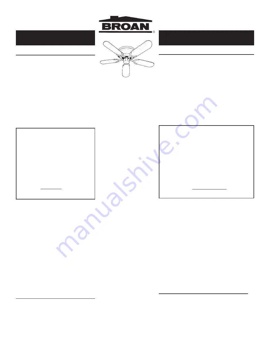 Broan PH416 Series Скачать руководство пользователя страница 1