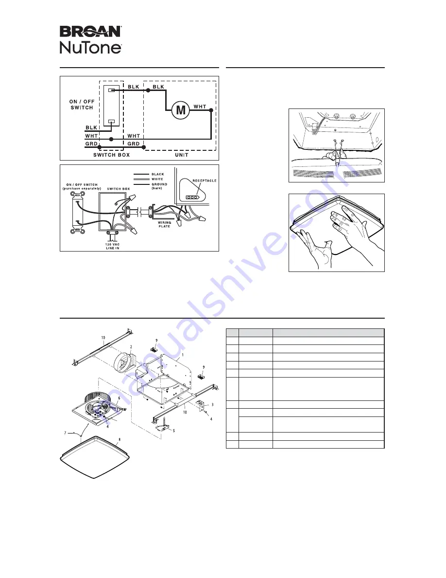 Broan QTXE080C Instructions Manual Download Page 4