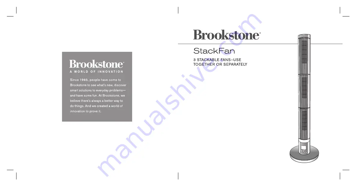 Brookstone STACKFAN Manual Download Page 1