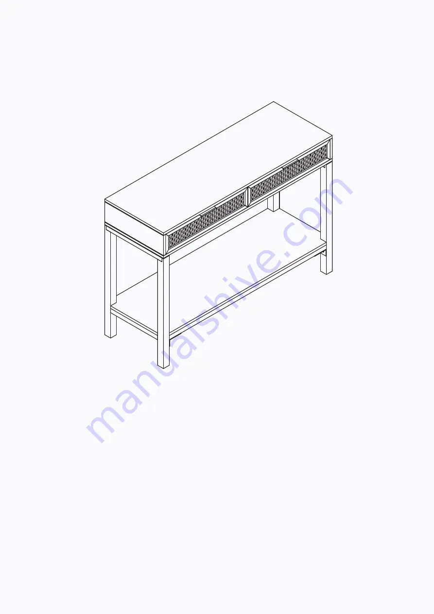 BROSA Caledonia Rattan 2 Drawer Console Table Assembly Manual Download Page 10