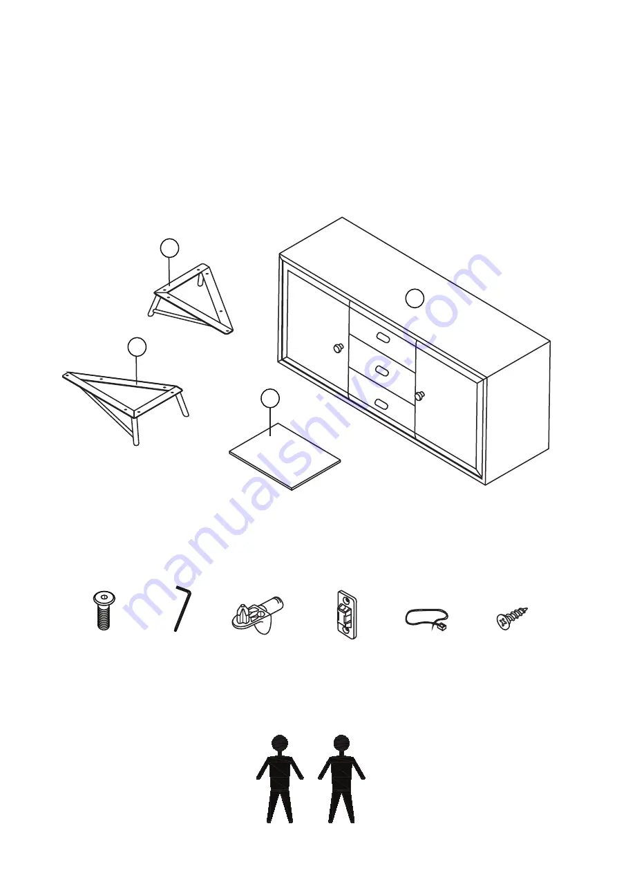 BROSA Field Wide Sideboard Assembly Manual Download Page 2