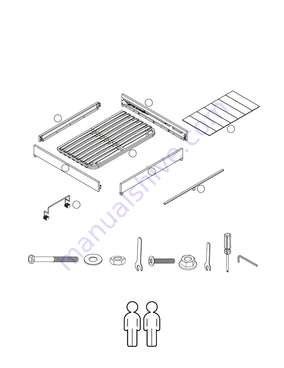 BROSA Gas Lift Bed Frame Base Assembly Manual Download Page 2