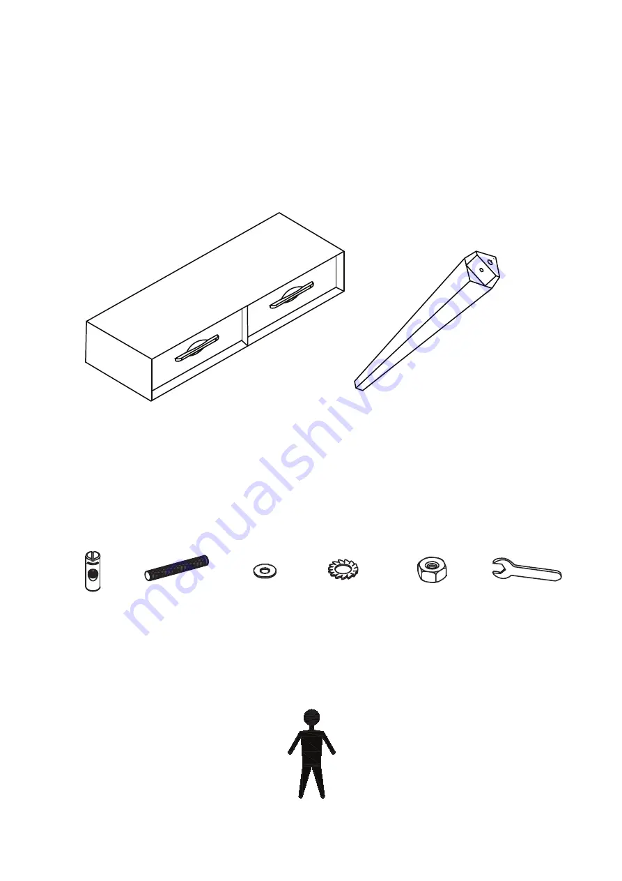 BROSA Hans Console Table with Drawers Assembly Manual Download Page 2