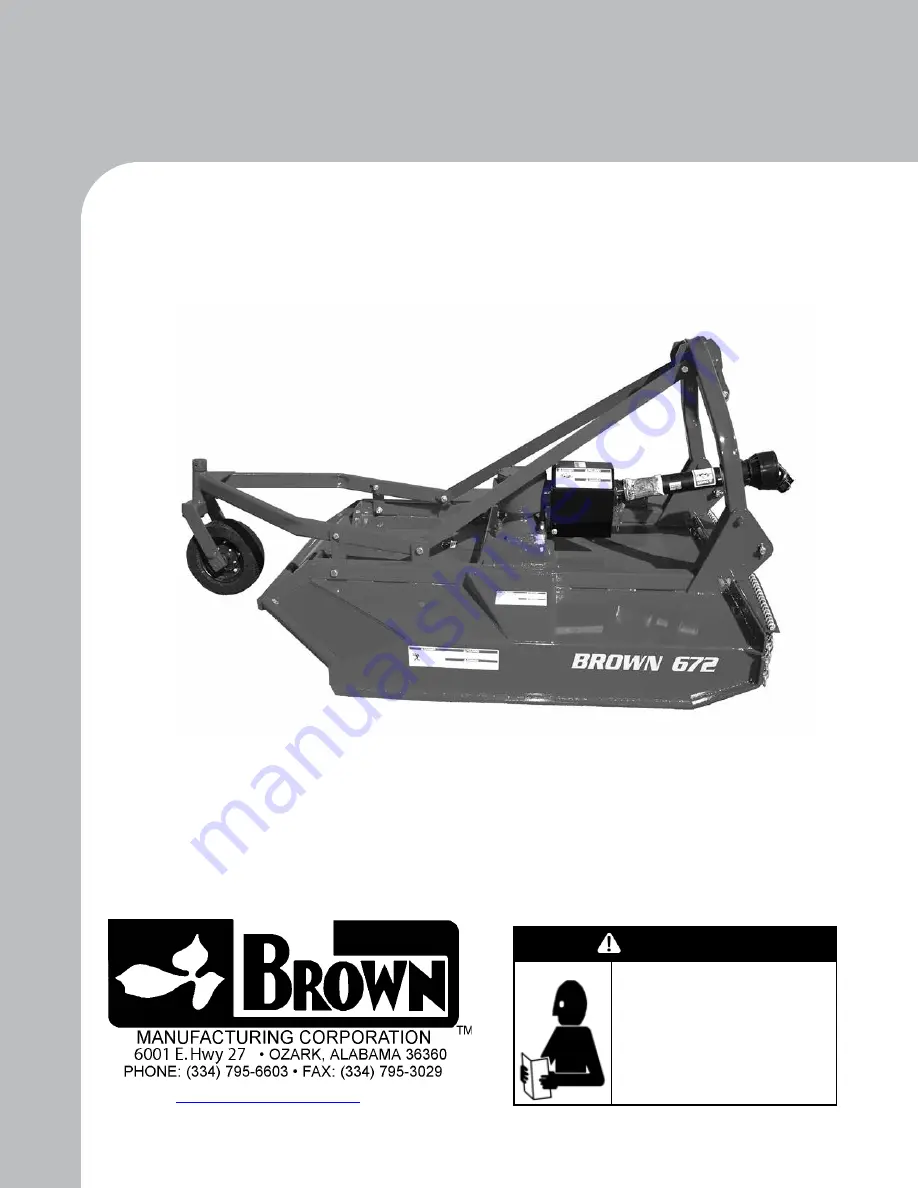 BROWN 672HD Owner'S/Operator'S Manual Download Page 1