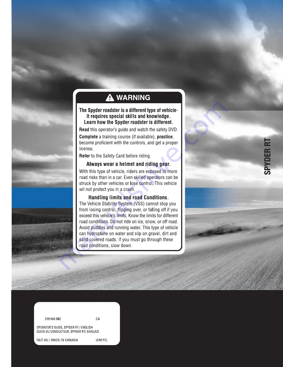 BRP 2013 Spyder RT Operator'S Manual Download Page 191