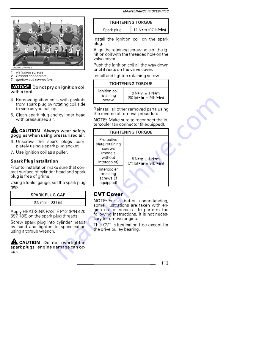 BRP Can Am Maverick 2019 Series Operator'S Manual Download Page 115