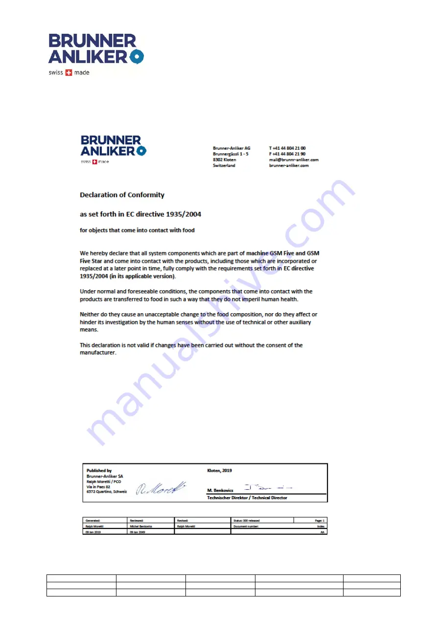 Brunner Anliker GSM 5 Operating Manual Download Page 30