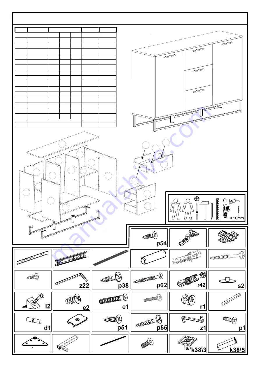 BRW BROOKLYN B172-KOM2D3S Assembly Instructions Manual Download Page 3