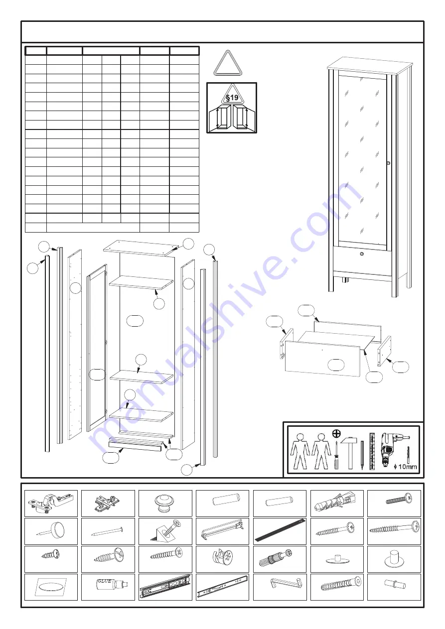 BRW LOFT B156-SZF1W1S/60 Assembly Download Page 3