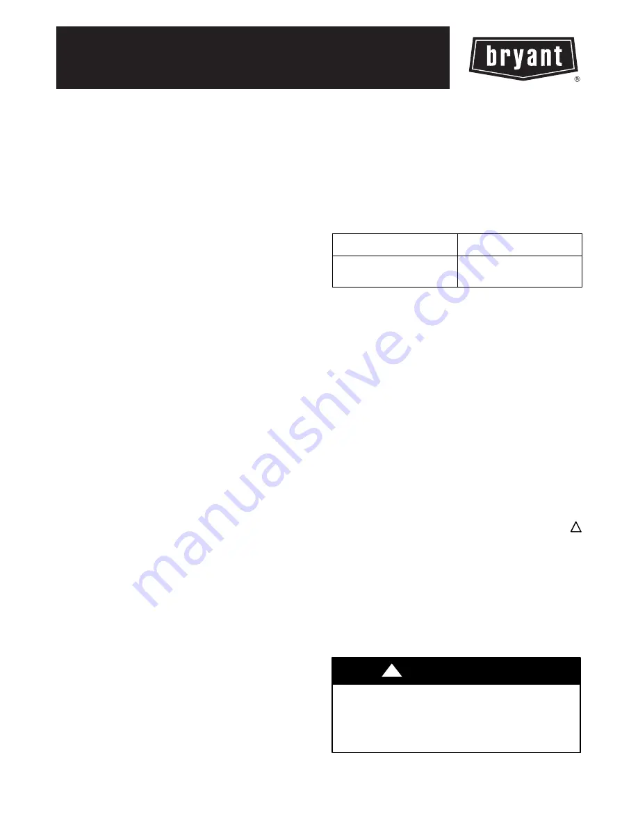 Bryant 180CNV024 Installation Instructions Manual Download Page 1