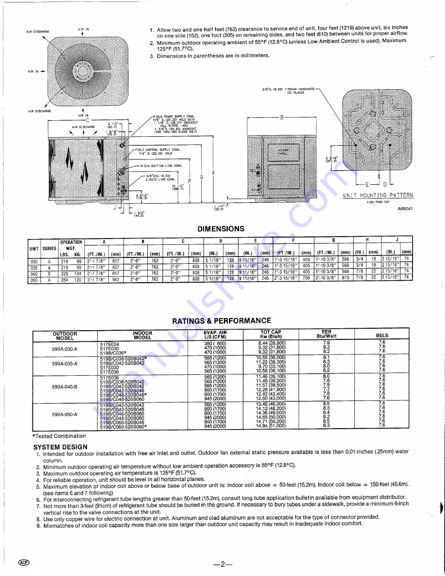 Bryant 590A Specification Download Page 2