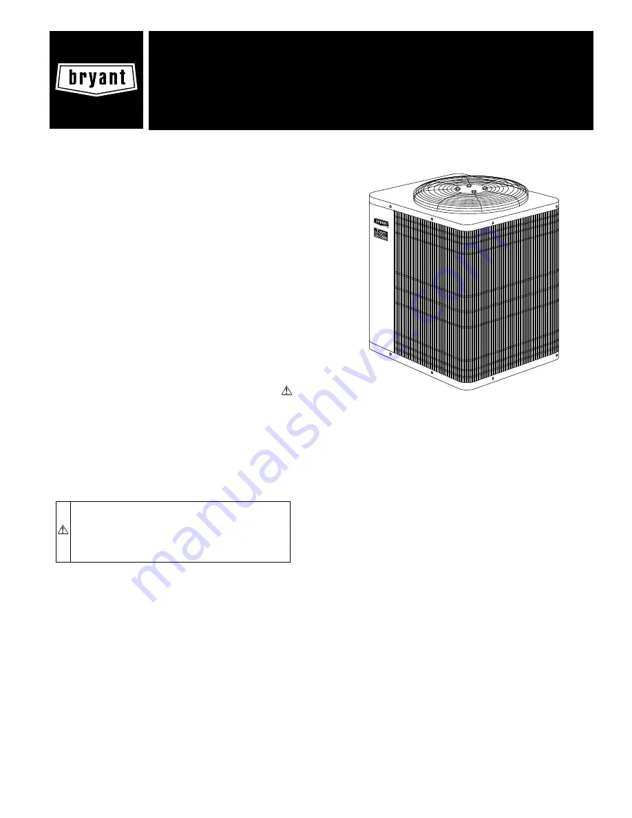 Bryant 598A Series D Installation And Start-Up Instructions Manual Download Page 1