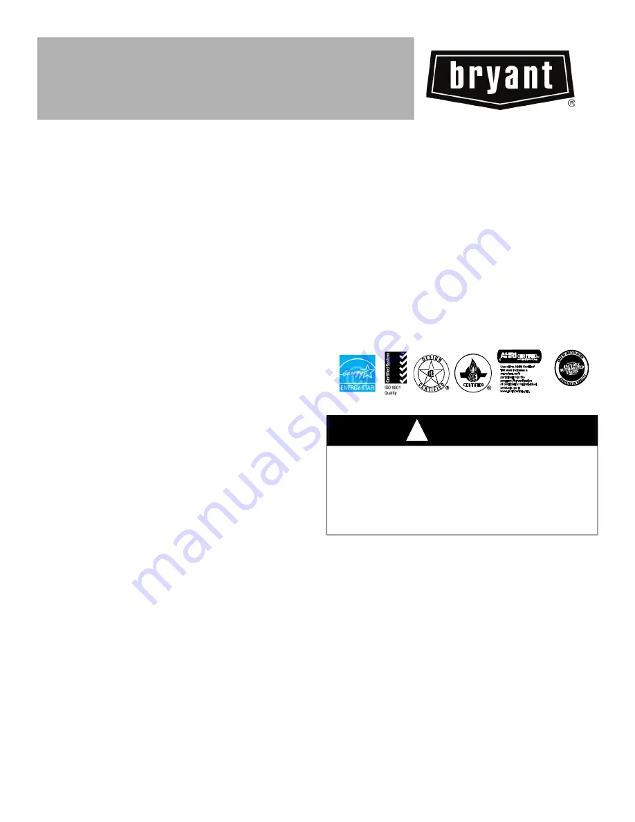 Bryant 987MB Installation, Start-Up, Operating And Service And Maintenance Instructions Download Page 1