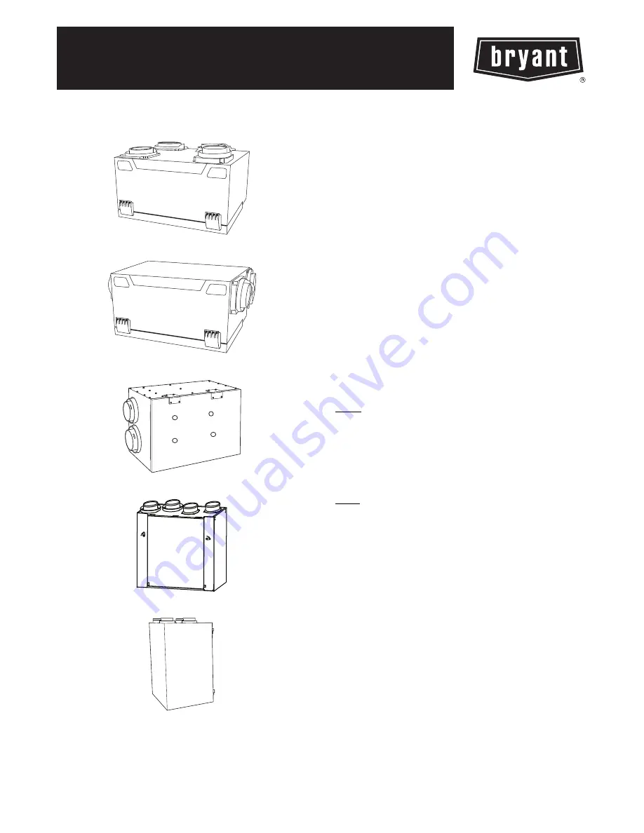 Bryant ERVXX Product Data Download Page 1