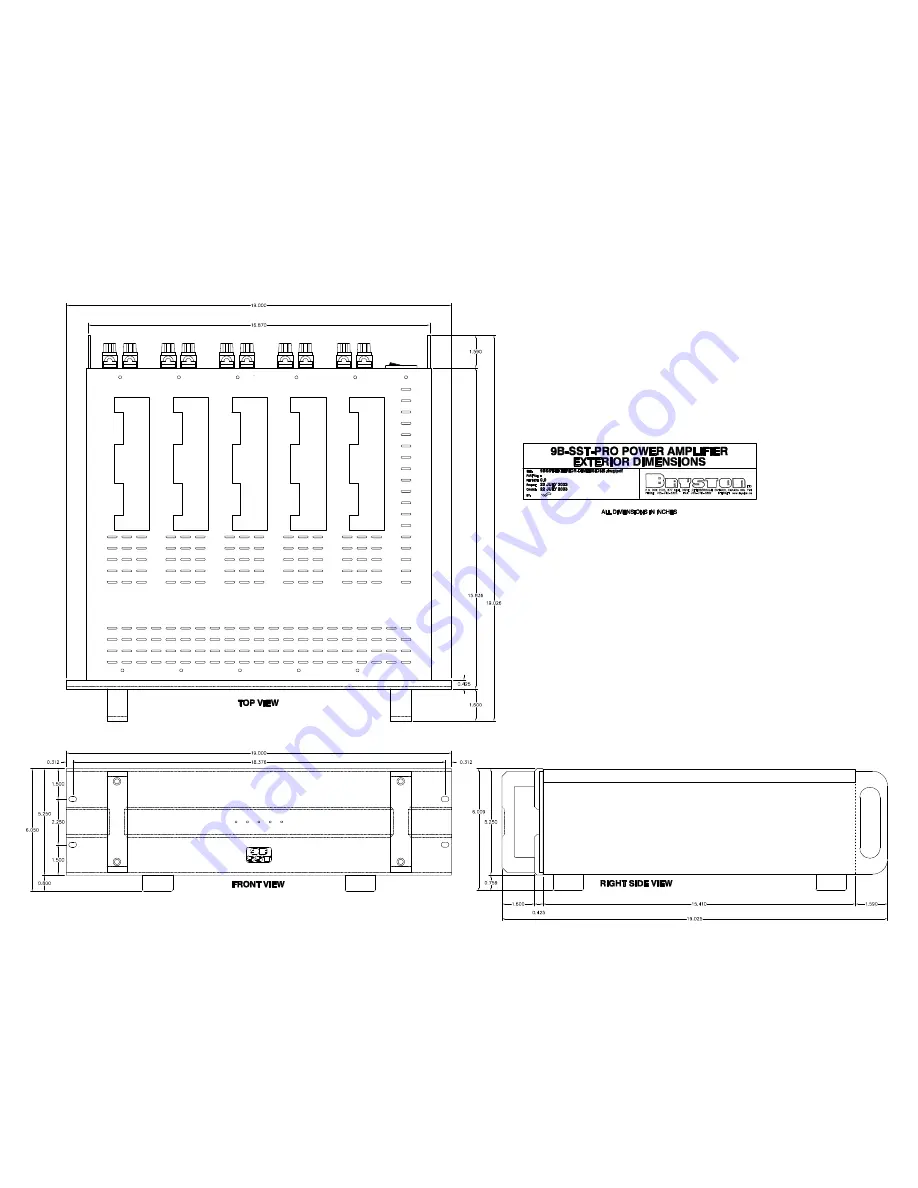 Bryston C Series 9B-SST-PRO Specifications Download Page 1