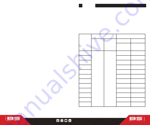 BS BATTERY BSLi-01 Instructions For Use And Care Manual Download Page 17