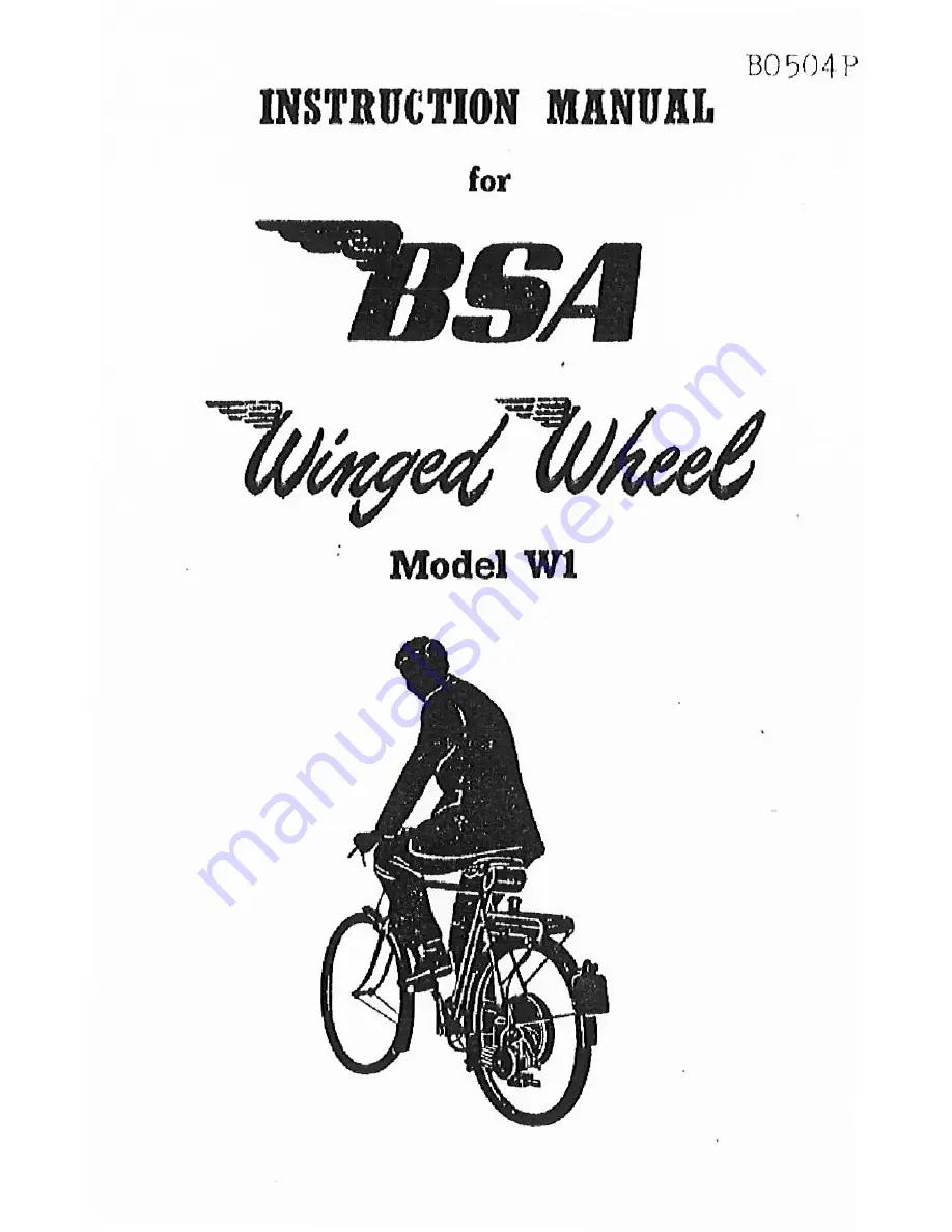 BSA Winged Wheel W1 Скачать руководство пользователя страница 1