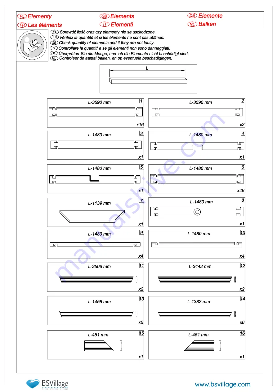 BSVILLAGE NaturalWood 560 Assembly Manual Download Page 5