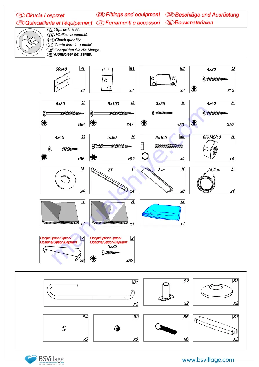 BSVILLAGE NaturalWood 560 Assembly Manual Download Page 7