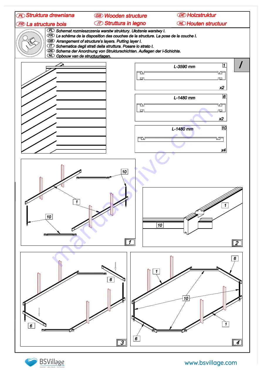 BSVILLAGE NaturalWood 560 Assembly Manual Download Page 19