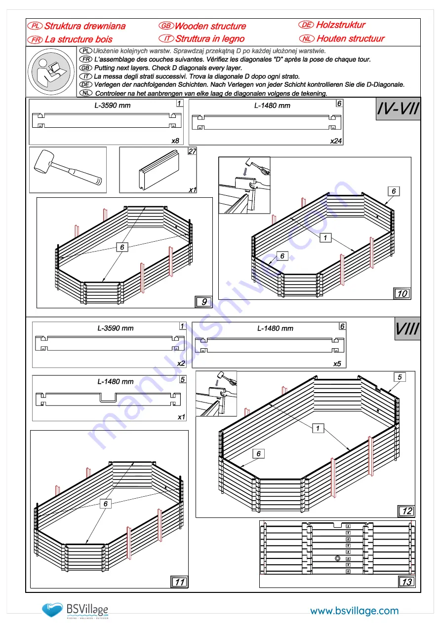 BSVILLAGE NaturalWood 560 Assembly Manual Download Page 22