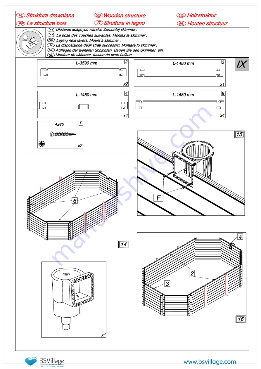 BSVILLAGE NaturalWood 560 Assembly Manual Download Page 24