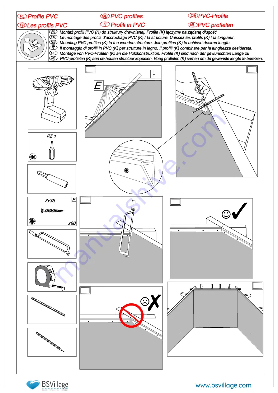 BSVILLAGE NaturalWood 560 Assembly Manual Download Page 34