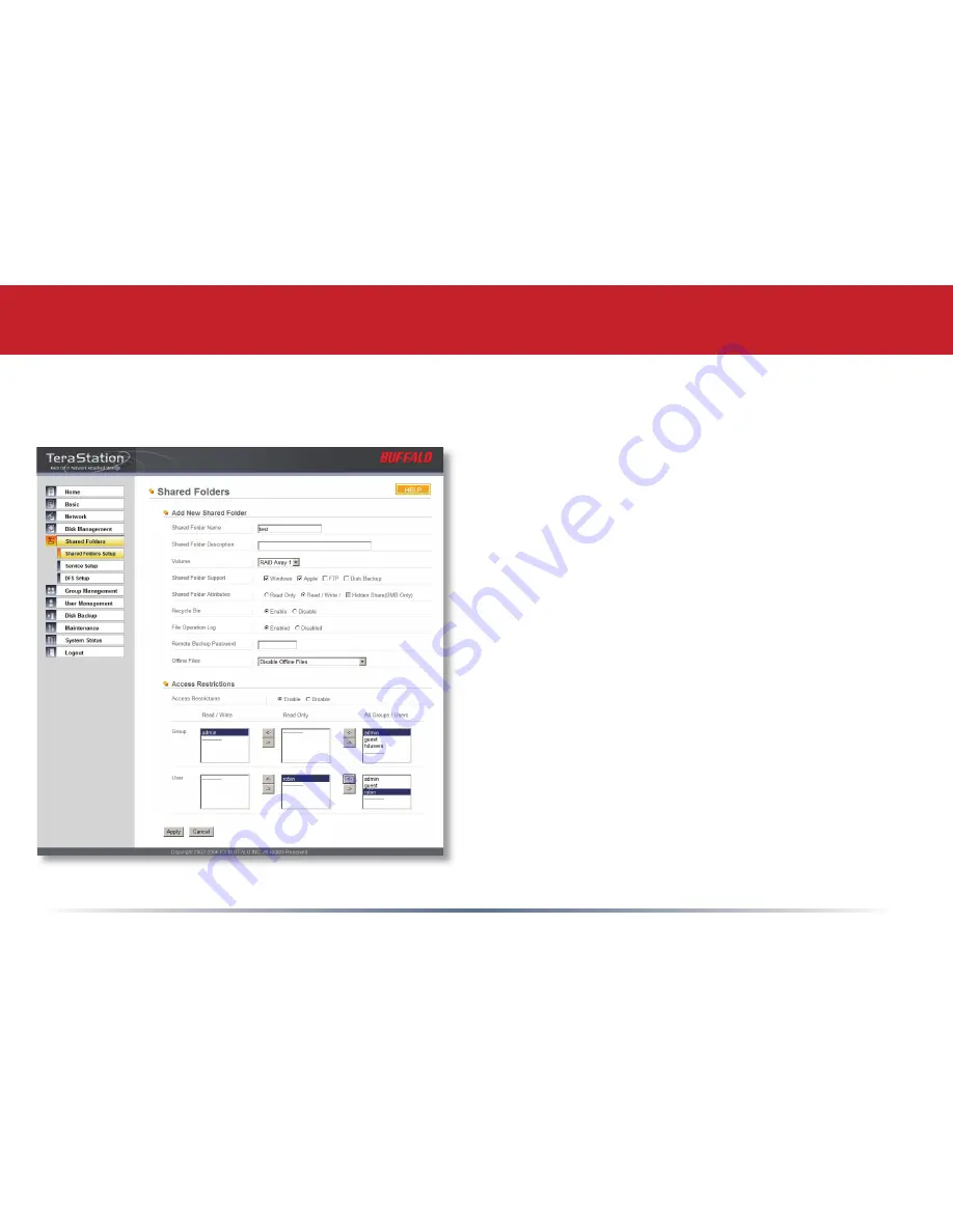 Buffalo TeraStation Live HS-DH-TGL/R5 User Manual Download Page 42