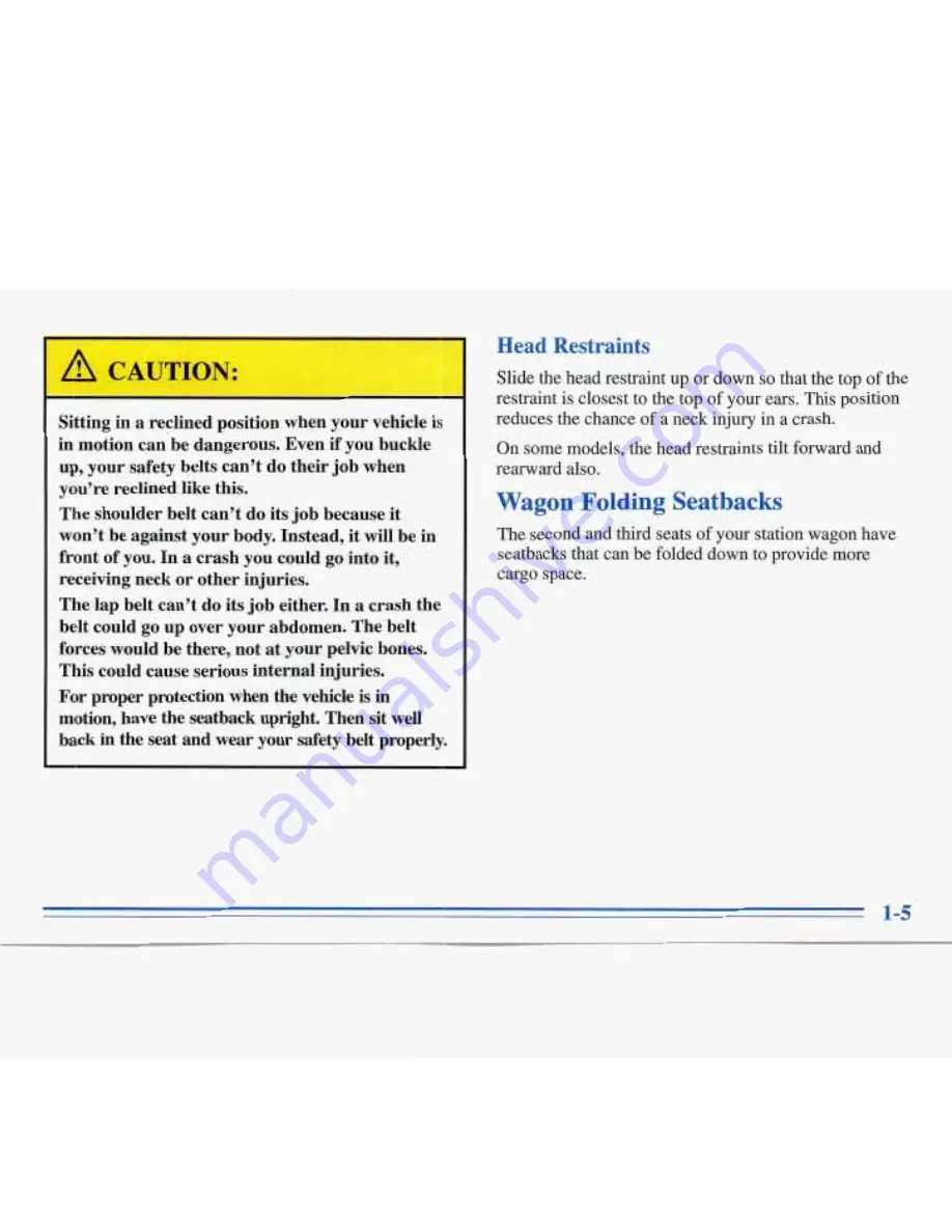 Buick ROADMASTER 1996 Manual Download Page 19