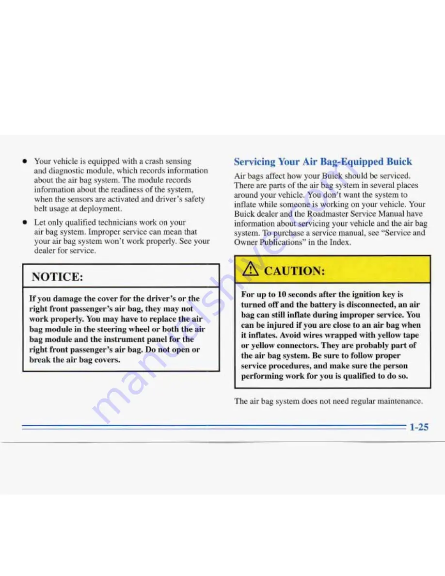 Buick ROADMASTER 1996 Manual Download Page 39