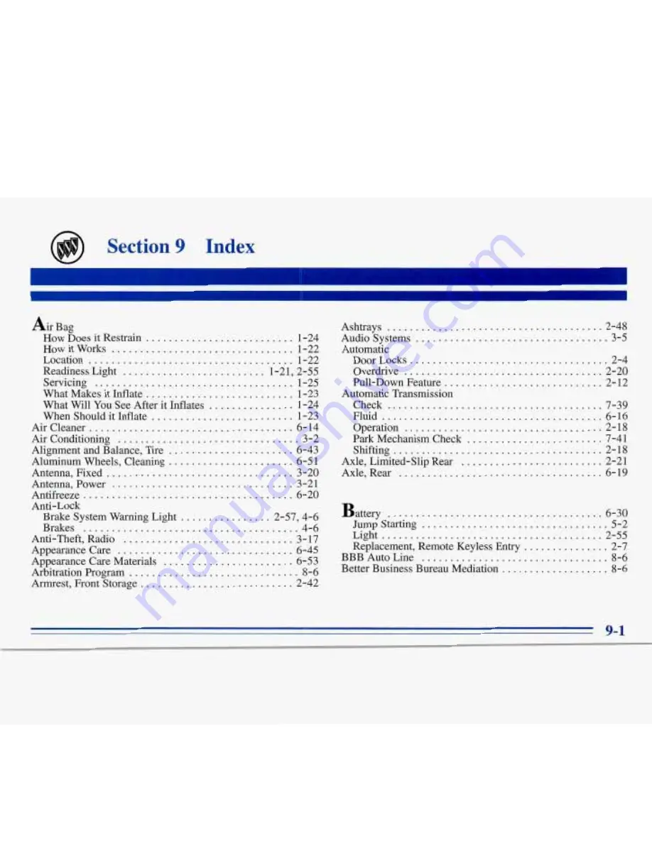 Buick ROADMASTER 1996 Manual Download Page 345