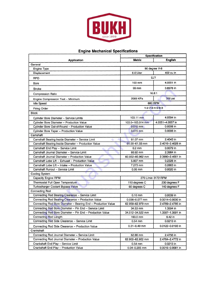 Bukh V8 Series Owner'S Manual Download Page 20