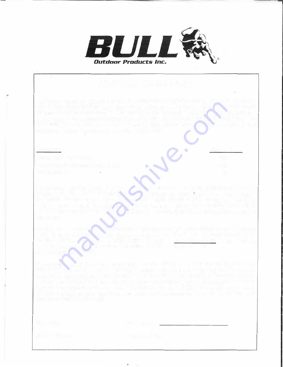 Bull Outdoor 66000 Assembly & Operating Instructions Download Page 10