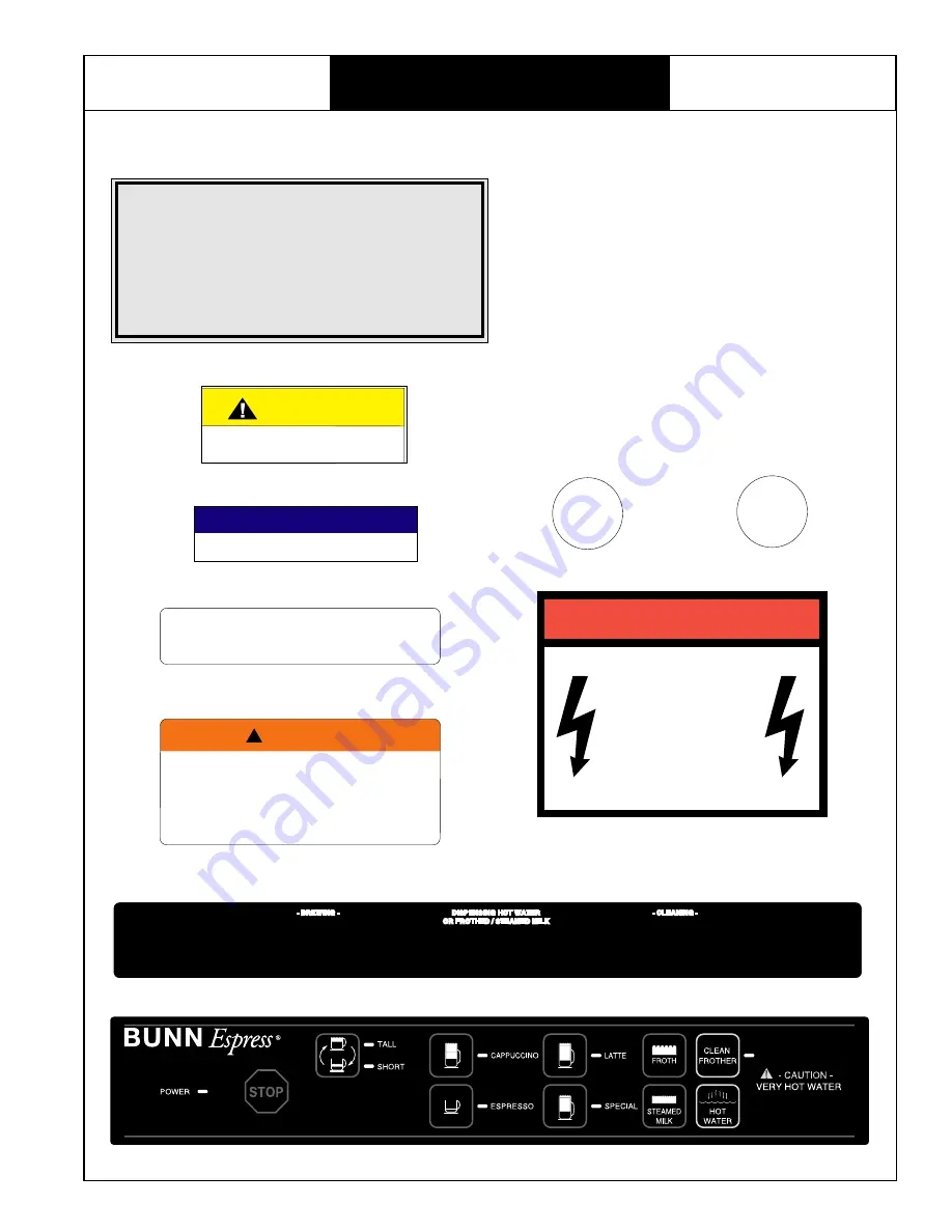 Bunn BUNNEspress ES.1AF Operating & Service Manual Download Page 3