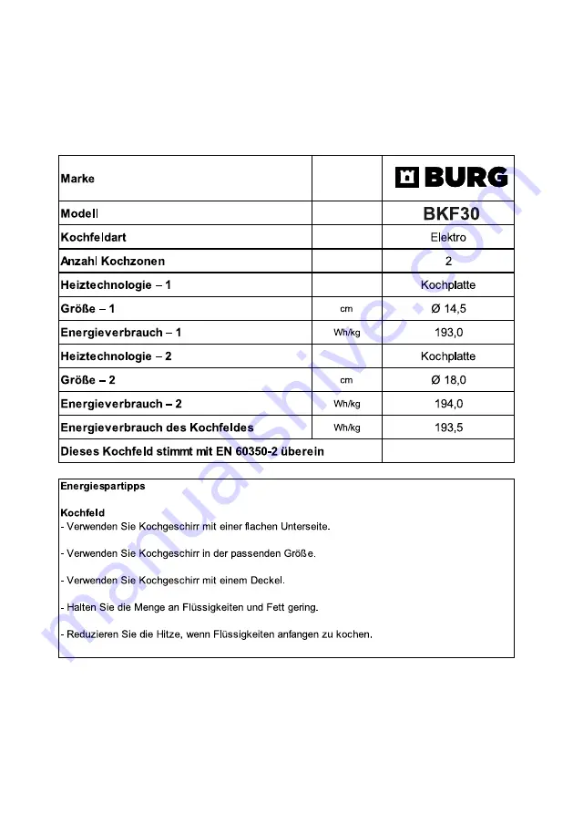 Burg BKF30 Скачать руководство пользователя страница 18