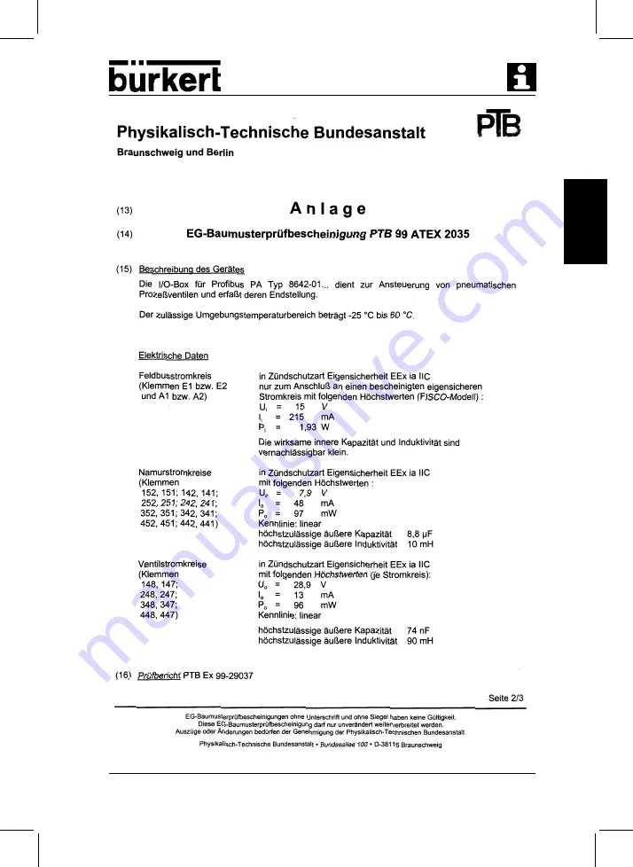 Burkert 142 791 Скачать руководство пользователя страница 4