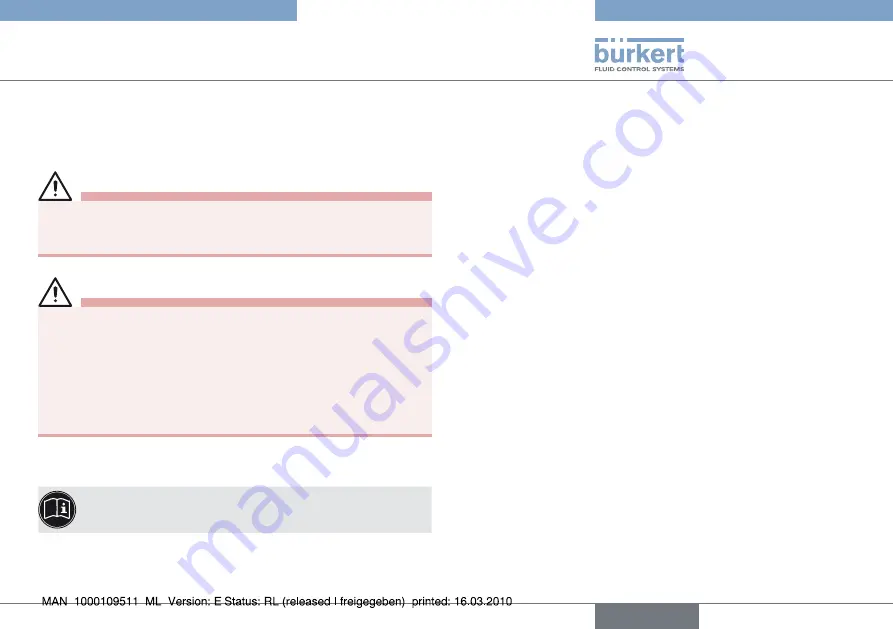 Burkert 2051 Operating Instructions Manual Download Page 13