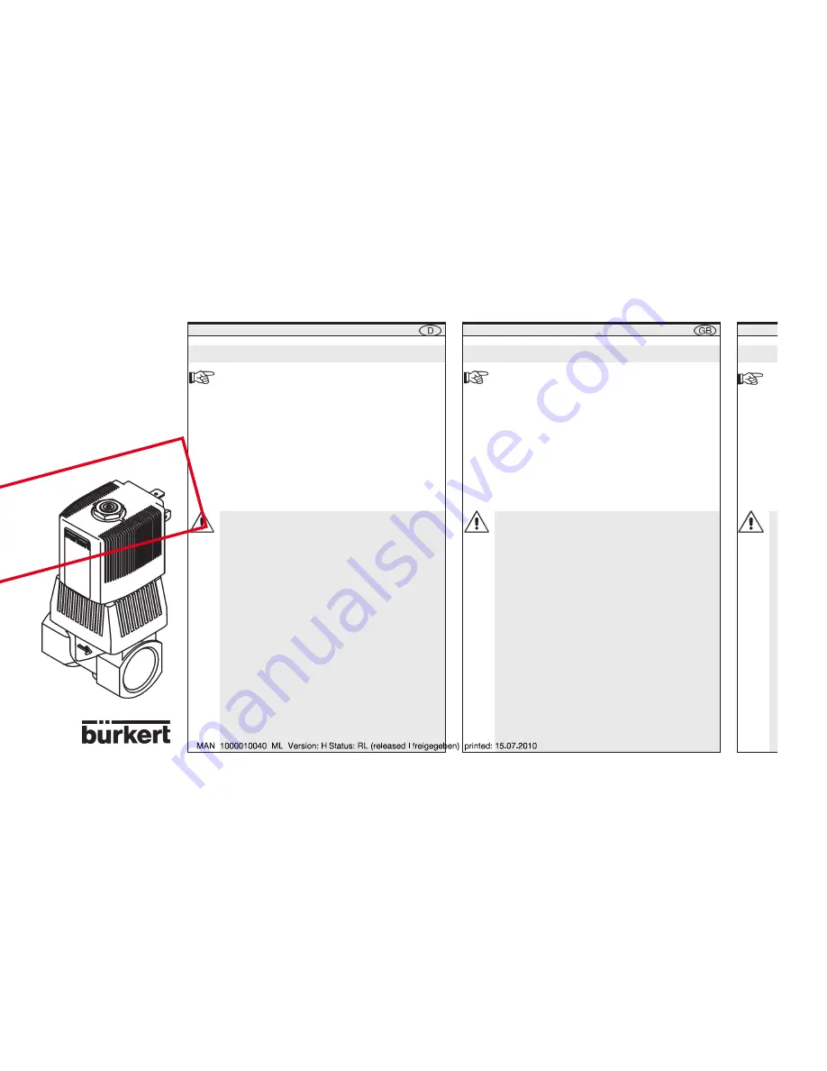 Burkert 6223 Operating Instructions Manual Download Page 1