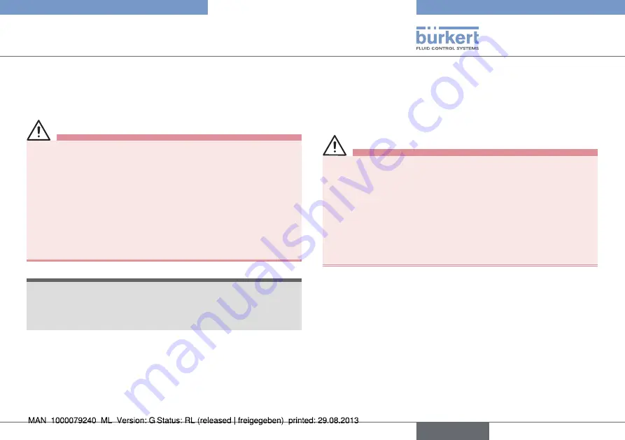 Bürkert 8012 Series Operating Instructions Manual Download Page 35