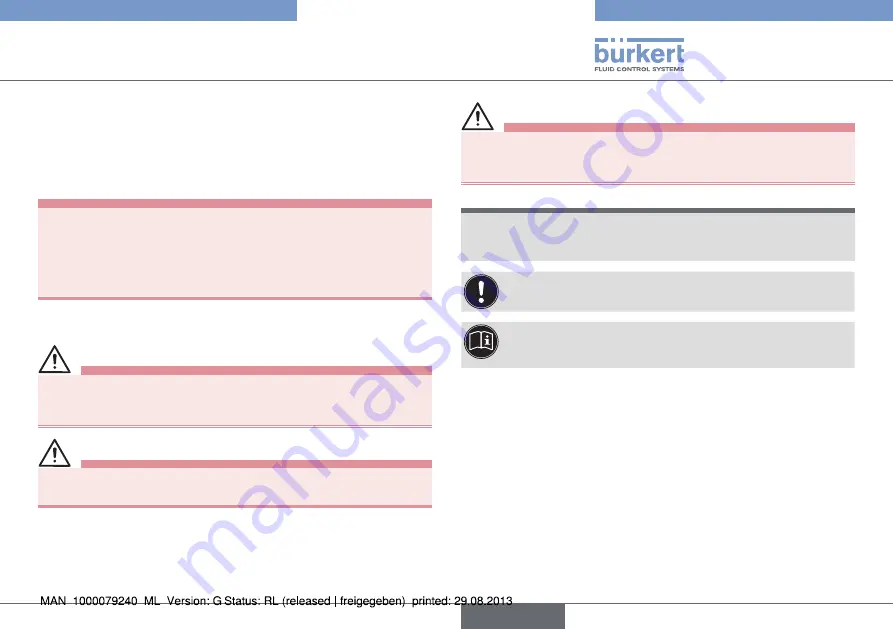 Bürkert 8012 Series Operating Instructions Manual Download Page 49