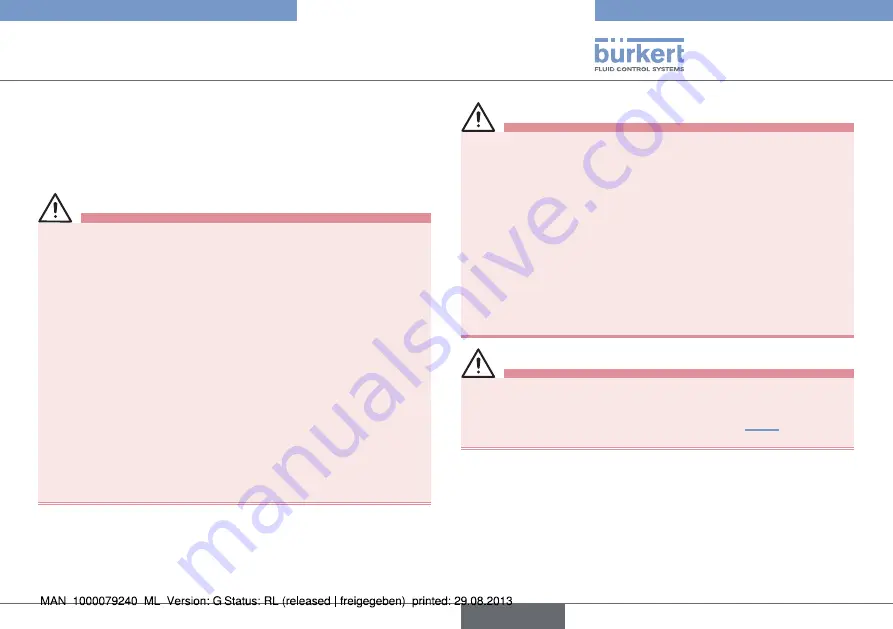 Bürkert 8012 Series Operating Instructions Manual Download Page 69