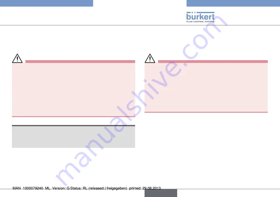 Bürkert 8012 Series Operating Instructions Manual Download Page 79