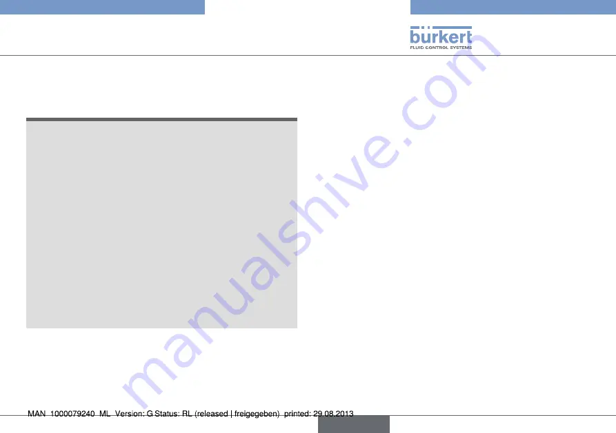 Bürkert 8012 Series Operating Instructions Manual Download Page 89