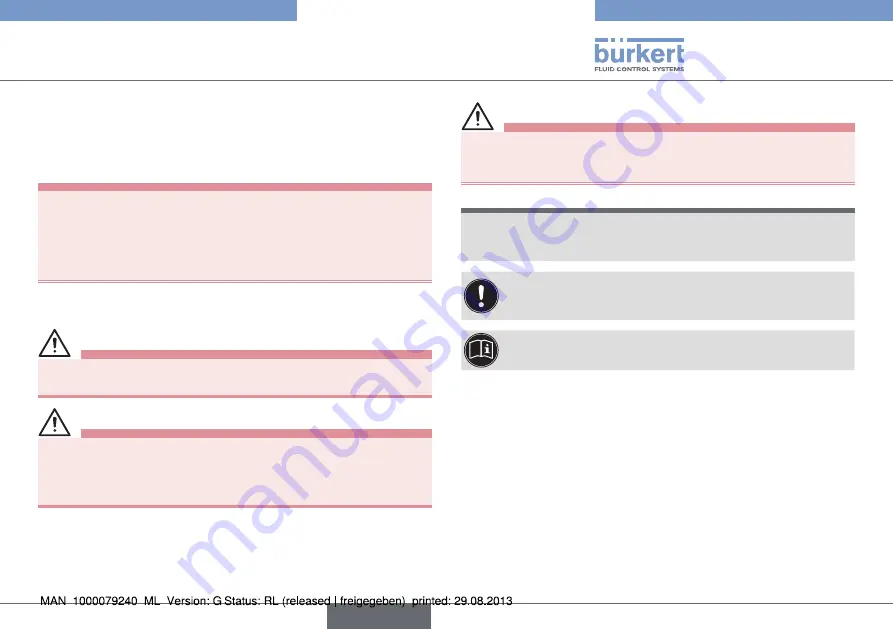 Bürkert 8012 Series Operating Instructions Manual Download Page 93