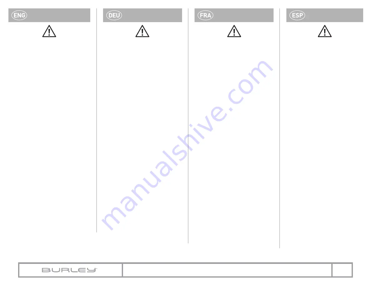 Burley CLASSIC HITCH Owner'S Instruction & Safety Manual Download Page 4